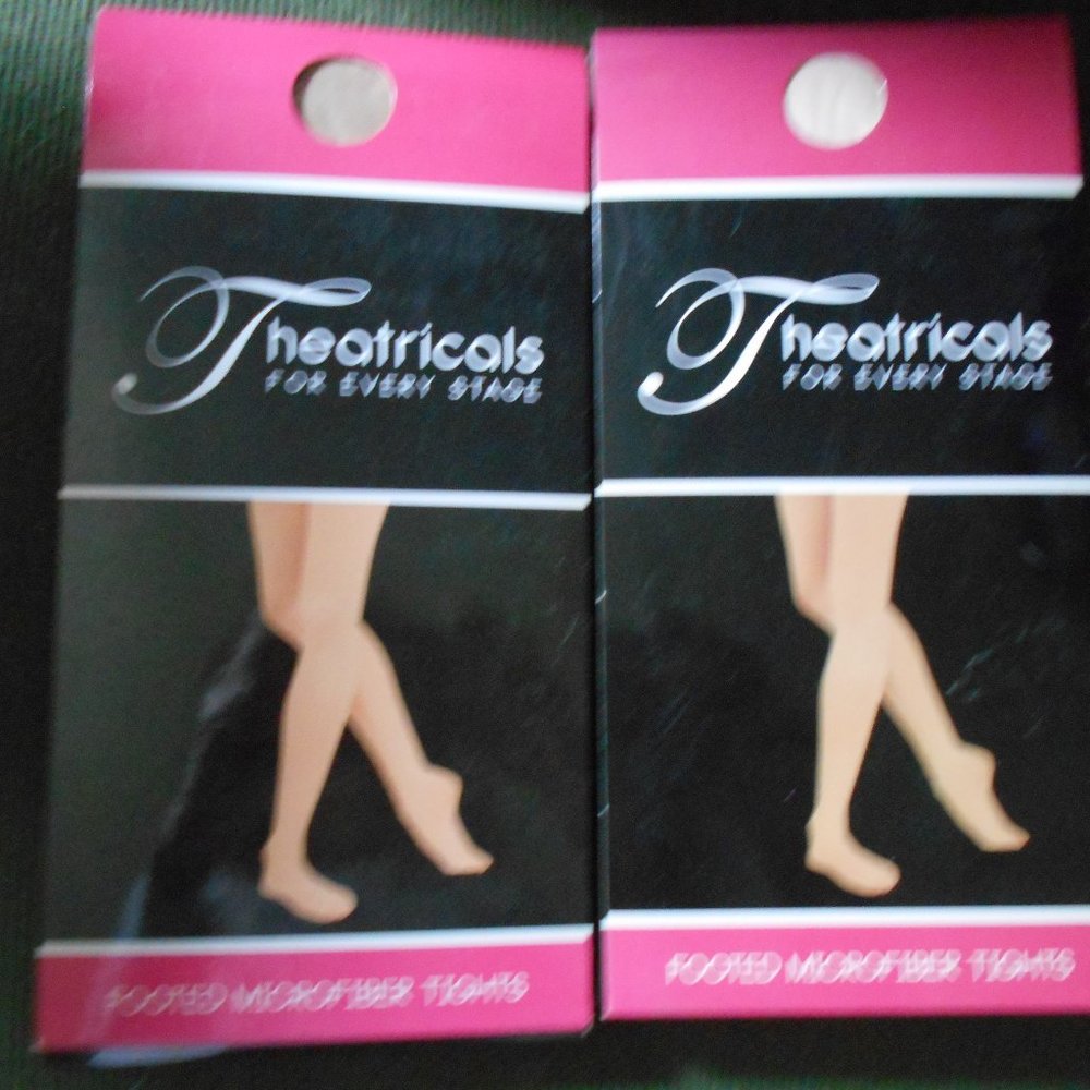 2 Footed Tights - Tan & Pink- Child Sizes- NWT